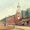 The State House in 1778 Drawing by William Breton The State House in 1778 Drawing by William Breton