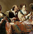Theodoor Rombouts / 'Card Players', 17th century, Flemish School, Oil on canvas. Painting by Theodoor Rombouts -1597-1637-