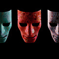 Three textured AI robotic face masks Photograph by Simon Bratt Three textured AI robotic face masks Photograph by Simon Bratt