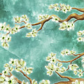 Tranquility Blossoms in Teal Digital Art by Laura Ostrowski Tranquility Blossoms in Teal Digital Art by Laura Ostrowski
