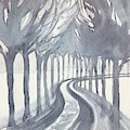 Trees On a Winter Day Painting by Luisa Millicent Trees On a Winter Day Painting by Luisa Millicent