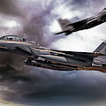 Two F-15E Strike Eagle passing in storm clouds Digital Art by Simon Bratt Two F-15E Strike Eagle passing in storm clouds Digital Art by Simon Bratt