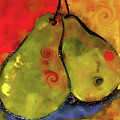 Two Twirly Pears Painting Digital Art by Lisa Kaiser Two Twirly Pears Painting Digital Art by Lisa Kaiser
