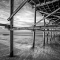 Uner the Pier in Black and White Photograph by Nick Noble Uner the Pier in Black and White Photograph by Nick Noble
