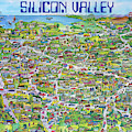 Vintage 1982 Silicon Valley USA Poster Print, Shows Many Historic Companies and Places Mixed Media by Kathy Anselmo Vintage 1982 Silicon Valley USA Poster Print, Shows Many Historic Companies and Places Mixed Media by Kathy Anselmo
