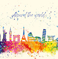 Watercolor Around the world Painting by Vart Studio Watercolor Around the world Painting by Vart Studio