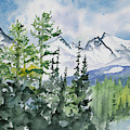 Watercolor - Brainard Lakes Winter Landscape Painting by Cascade Colors Watercolor - Brainard Lakes Winter Landscape Painting by Cascade Colors