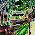 Watercolor Of The Watermill Of Gemage by Christian Simonian Watercolor Of The Watermill Of Gemage by Christian Simonian