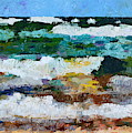 Waves Crash - Painting Version by Michelle Calkins