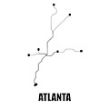 White Atlanta Subway Map by Naxart Studio White Atlanta Subway Map by Naxart Studio