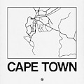White Map Of Cape Town by Naxart Studio White Map Of Cape Town by Naxart Studio