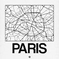 White Map of Paris Digital Art by Naxart Studio White Map of Paris Digital Art by Naxart Studio