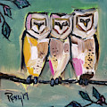 White Owls Painting by Roxy Rich White Owls Painting by Roxy Rich