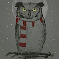 Winter owl Mixed Media by Balazs Solti Winter owl Mixed Media by Balazs Solti