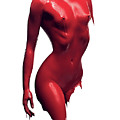 Woman body red paint Photograph by Johan Swanepoel Woman body red paint Photograph by Johan Swanepoel