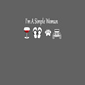 Womens I'm A Simple Woman T-shirt Wine Flip Flop Dog And Jeeps by Do David Womens I'm A Simple Woman T-shirt Wine Flip Flop Dog And Jeeps by Do David