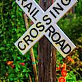 Wooden Railroad Crossing Sign by Garry Gay Wooden Railroad Crossing Sign by Garry Gay