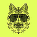 Woolf In Black Glasses by Naxart Studio Woolf In Black Glasses by Naxart Studio