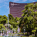 Wynn Casino Sign and Fountains in the Afternoon 2 to 1 Ratio Photograph by Aloha Art