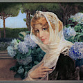 Young Woman with Hydrangeas by Elisabeth Sonrel Painting by Rolando Burbon Young Woman with Hydrangeas by Elisabeth Sonrel Painting by Rolando Burbon