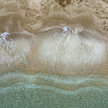 Aerial view drone of empty tropical sandy beach with golden sand. Seascape background Photograph by Michalakis Ppalis Aerial view drone of empty tropical sandy beach with golden sand. Seascape background Photograph by Michalakis Ppalis