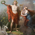 Apollo, God of Light, Eloquence, Poetry and the Fine Arts with Urania, Muse of Astronomy Painting by Charles Meynier Apollo, God of Light, Eloquence, Poetry and the Fine Arts with Urania, Muse of Astronomy Painting by Charles Meynier