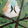 Bearded Tit Painting by Roxy Rich Bearded Tit Painting by Roxy Rich