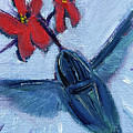 Blue Hummingbird Painting by Roxy Rich Blue Hummingbird Painting by Roxy Rich