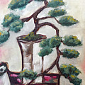 Bonsai in a White Vase Painting by Roxy Rich Bonsai in a White Vase Painting by Roxy Rich