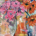 Bunch of Happy Flowers Painting by Roxy Rich Bunch of Happy Flowers Painting by Roxy Rich