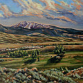 Gardiner and Electric Peak From Scotty's Place Painting by Les Herman Gardiner and Electric Peak From Scotty's Place Painting by Les Herman