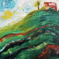 House on a Hill Painting by Roxy Rich House on a Hill Painting by Roxy Rich