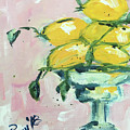 Lemon Pedestal Painting by Roxy Rich Lemon Pedestal Painting by Roxy Rich
