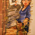 Little Girl Painting by Angie ONeal Little Girl Painting by Angie ONeal