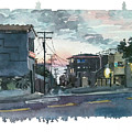 Manhattan Beach Street Painting by Luisa Millicent Manhattan Beach Street Painting by Luisa Millicent