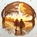 Morning Walk - Quilling Mixed Media by Jay Schankman Morning Walk - Quilling Mixed Media by Jay Schankman
