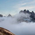Mountain landscape with fog in autumn. Tre Cime dolomiti Italy. Photograph by Michalakis Ppalis Mountain landscape with fog in autumn. Tre Cime dolomiti Italy. Photograph by Michalakis Ppalis