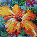 Orange Hibiscus Painting by Jyotika Shroff Orange Hibiscus Painting by Jyotika Shroff