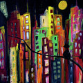 Skyscrapers Painting by Roxy Rich Skyscrapers Painting by Roxy Rich