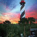 St. Augustine Light at Sunset #1 by Rod Seel