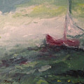 Stormy Sailboat Painting by Roxy Rich Stormy Sailboat Painting by Roxy Rich