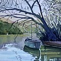 The Lonely Canoe Painting by Luisa Millicent The Lonely Canoe Painting by Luisa Millicent