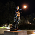 Torchbearer statue at the University of Tennessee at night Photograph by Eldon McGraw Torchbearer statue at the University of Tennessee at night Photograph by Eldon McGraw