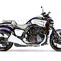 Watercolor Yamaha V-MAX 1200 motorcycle, oryginal artwork by Vart. #2 by Vart