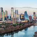 Cityscape of downtown Austin from the west in Zilker park 2025 #12 by Steven Heap