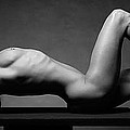 1470 Powerful Woman on Pedestal BW Fine Art Nude Photograph by Chris Maher 1 to 3 Ratio Photograph by Chris Maher