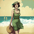 1920s Flapper Woman at the Beach 01 Digital Art by Matthias Hauser 1920s Flapper Woman at the Beach 01 Digital Art by Matthias Hauser