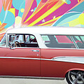1957 Chevy BelAir Pop Art Style  by Cathy Anderson