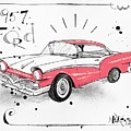 1957 Ford Drawing by Phil Mckenney 1957 Ford Drawing by Phil Mckenney