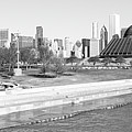 Chicago Aerial Skyline Black and White Panorama #2 Photograph by Paul Velgos